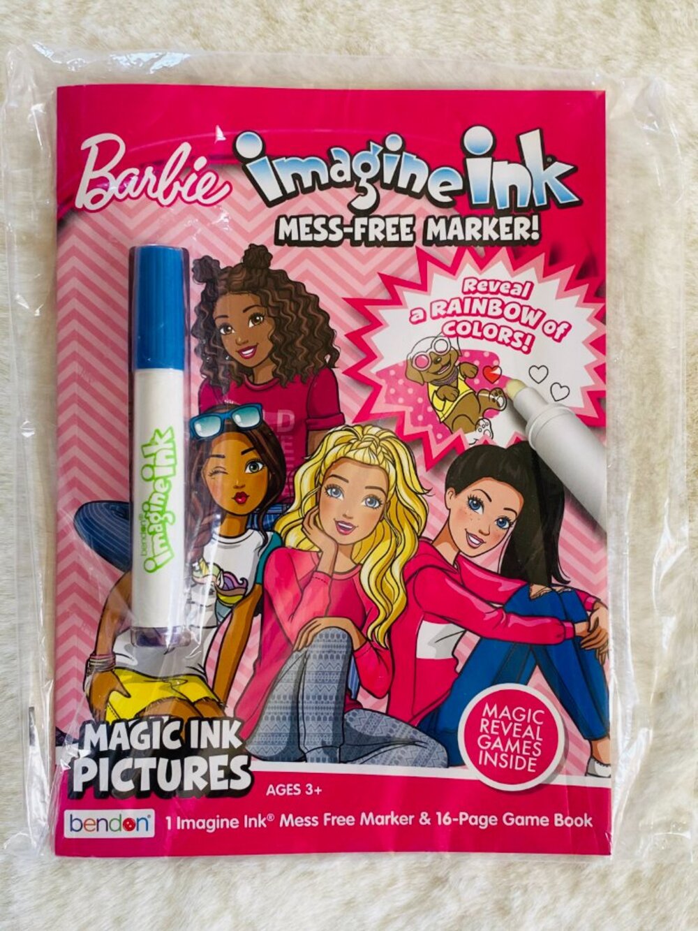 Bendon Barbie Imagine Ink Magic Ink Pictures Mess-Free Marker Activity Book